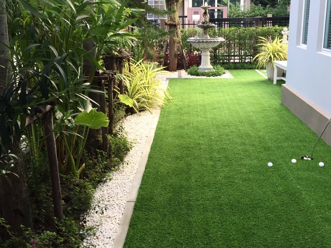Garden with artificial grass