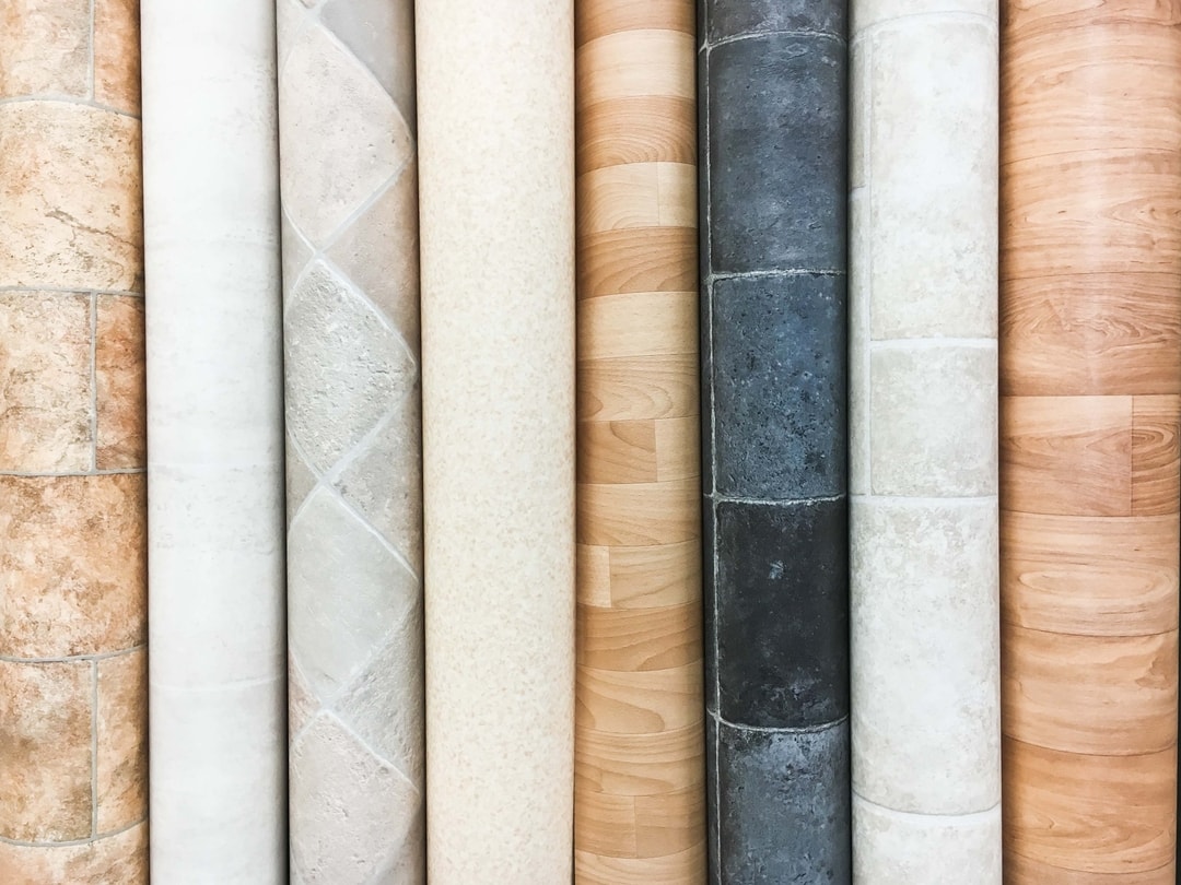 Rolled vinyl flooring samples