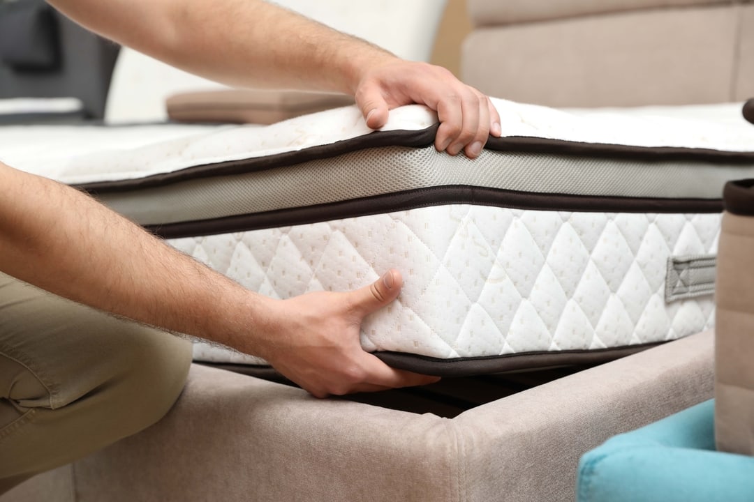 Close up of mattress quality